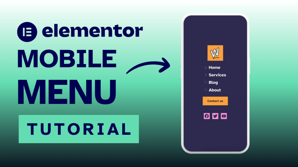 elementor mobile menu, example of an off-canvas mobile menu in elementor