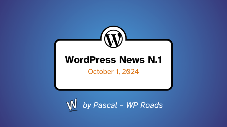 WordPress News N.1 Pascal WP Roads