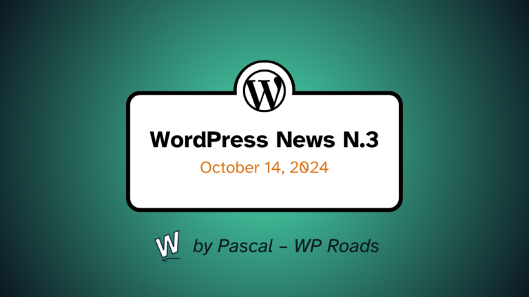 WordPress News Pascal WP Roads